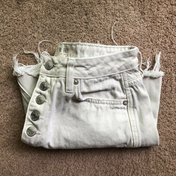 Free People, We The Free White Denim Mini Skirt, Size 27, Pockets, Cotton - Picture 10 of 10